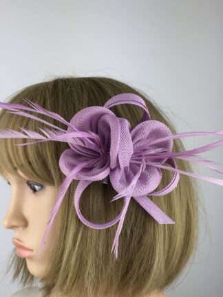 Lilac & Mauve Flower Fascinator with Biot Feathers