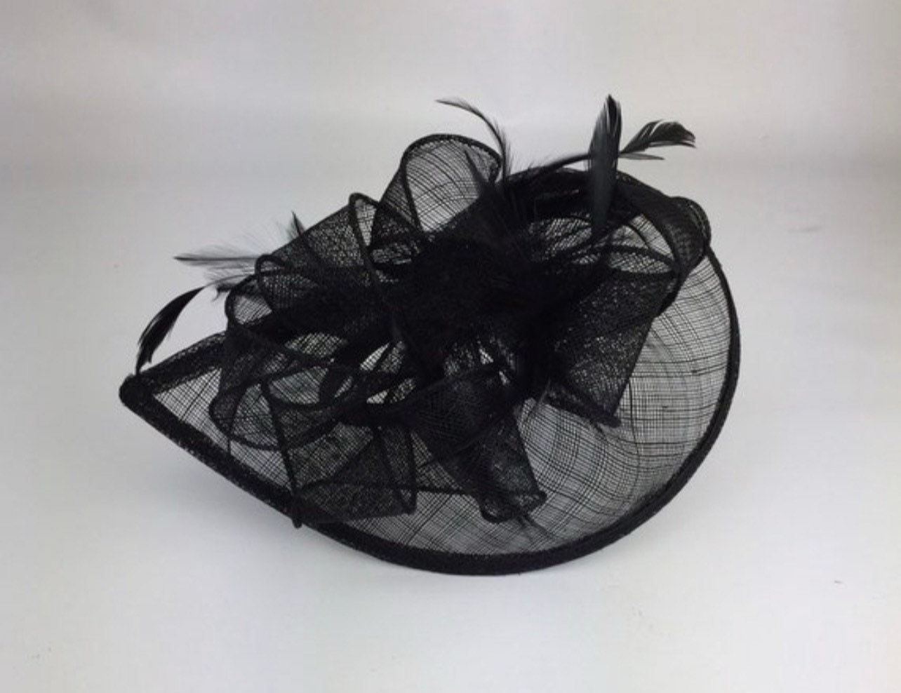 Black Fascinator Sinamay Teardrop - Image 5