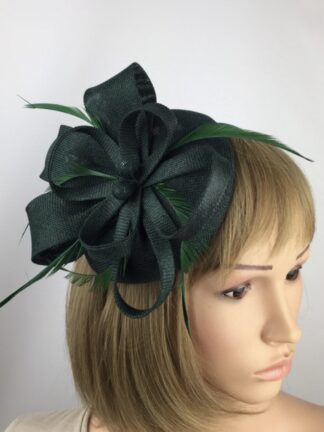 Dark Green Fascinator Dark Green Pillbox Hatinator