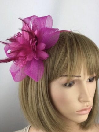 Fuchsia Pink Crinoline Flower Fascinator