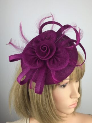 Magenta Fascinator Flower Pillbox