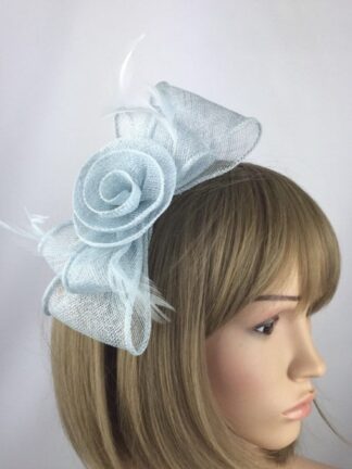Blue Fascinator - Simple Sinamay Bow