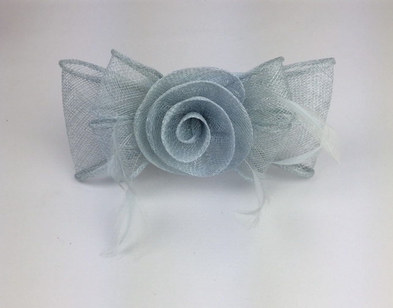Blue Fascinator - Simple Sinamay Bow - Image 5