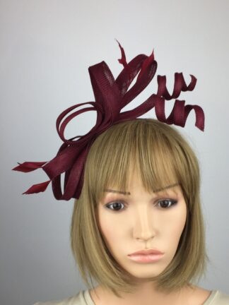 Elegant Burgundy Bow Fascinator