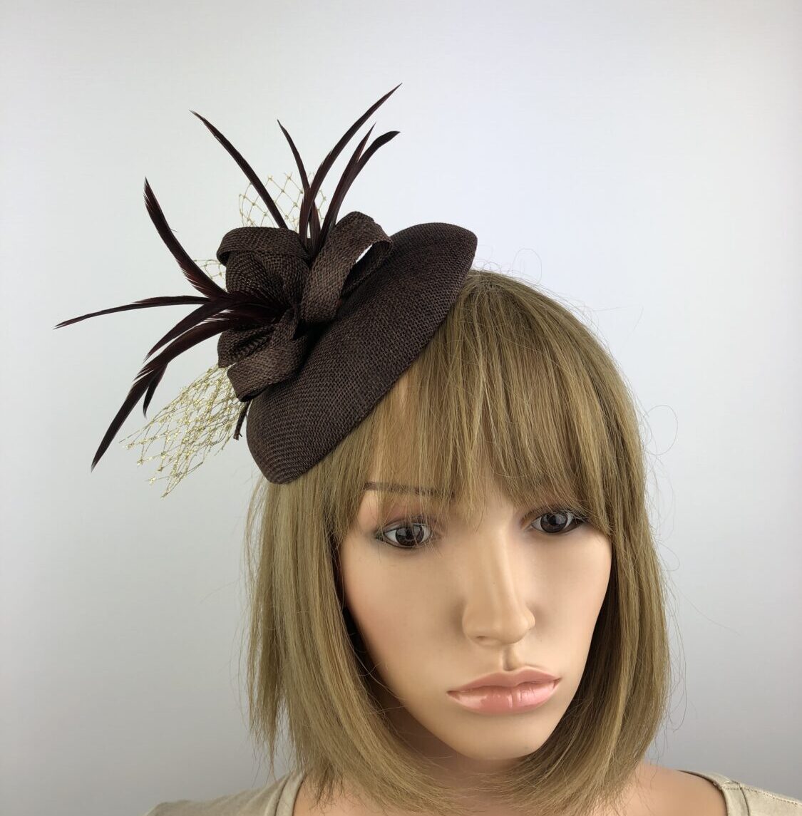 Brown Handmade Unique Fascinator - Image 3