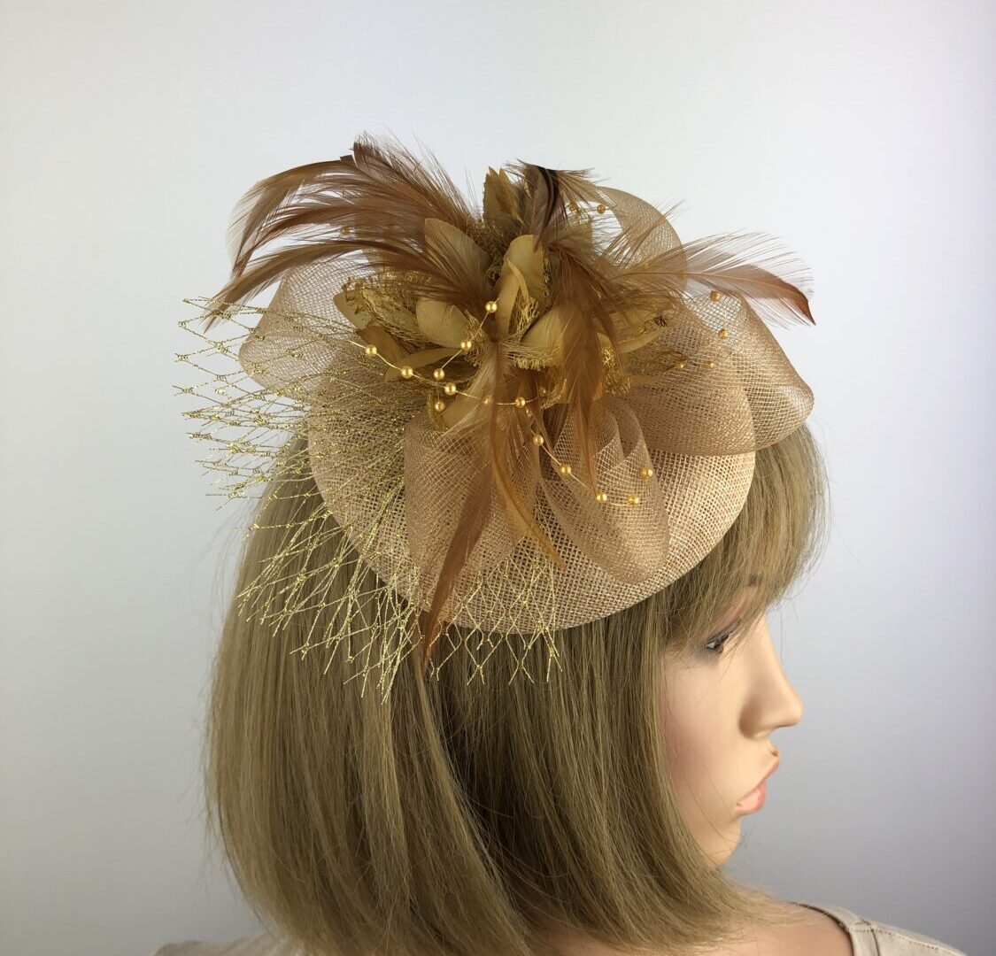 Gold Bespoke Unique Design Fascinator
