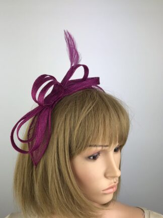Magenta Loop and Leaf Fascinator