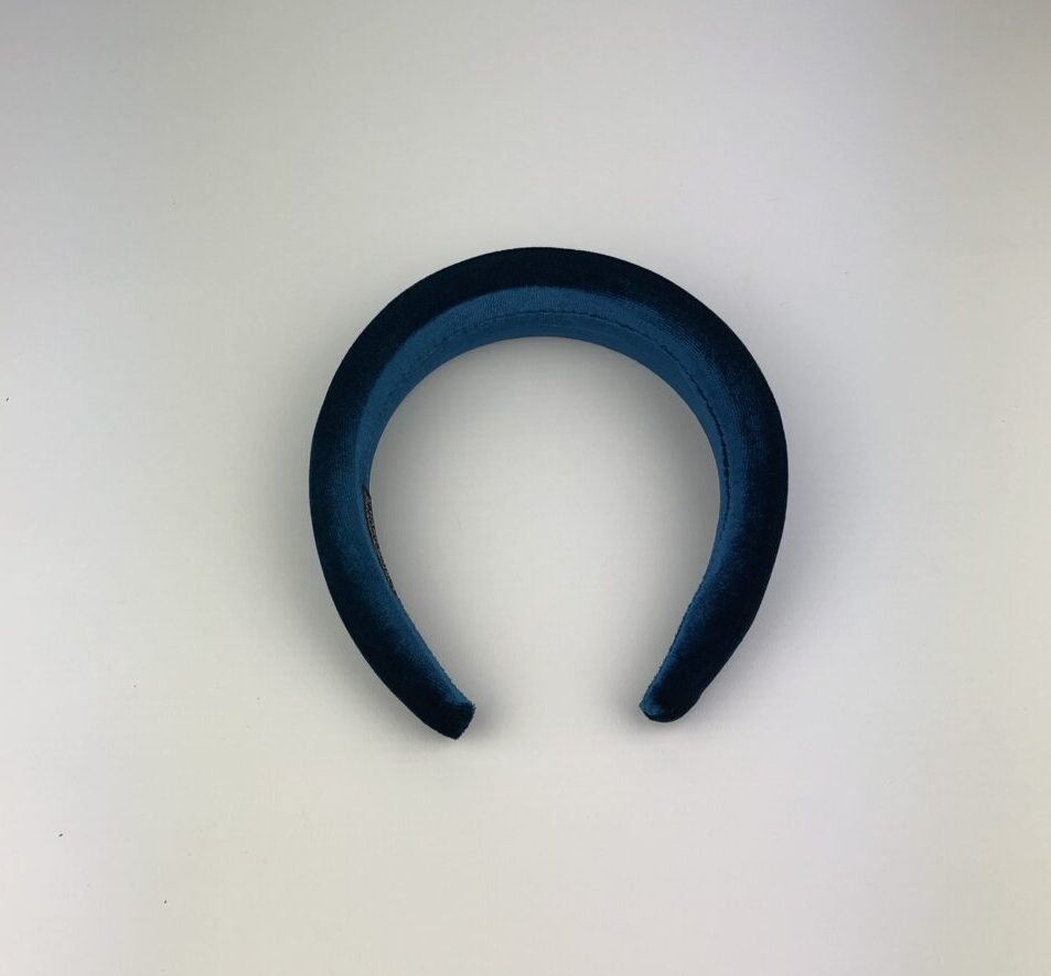 Teal Blue Velvet Padded Headband - Image 5