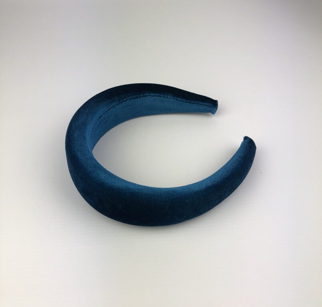 Teal Blue Velvet Padded Headband - Image 4