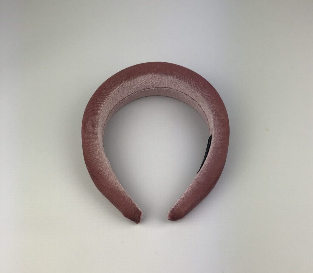 Blush Pink Velvet Padded Headband Hairband - Image 5