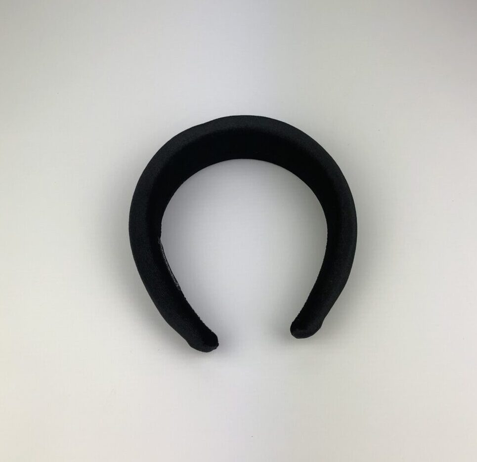 Black Velvet Padded Headband – Elegant Party Fascinator - Image 2