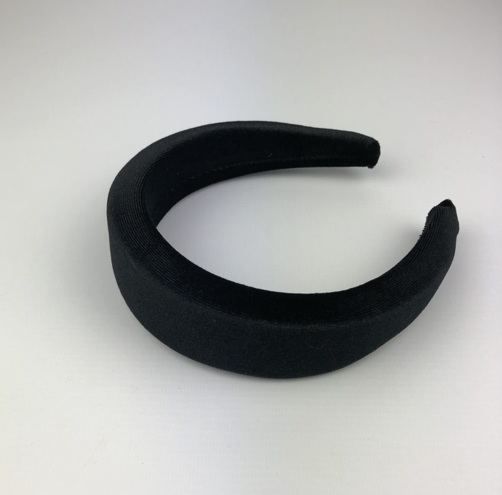Black Velvet Padded Headband – Elegant Party Fascinator - Image 3