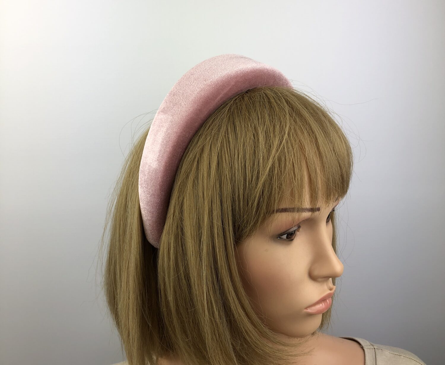 Blush Pink Velvet Padded Headband Hairband