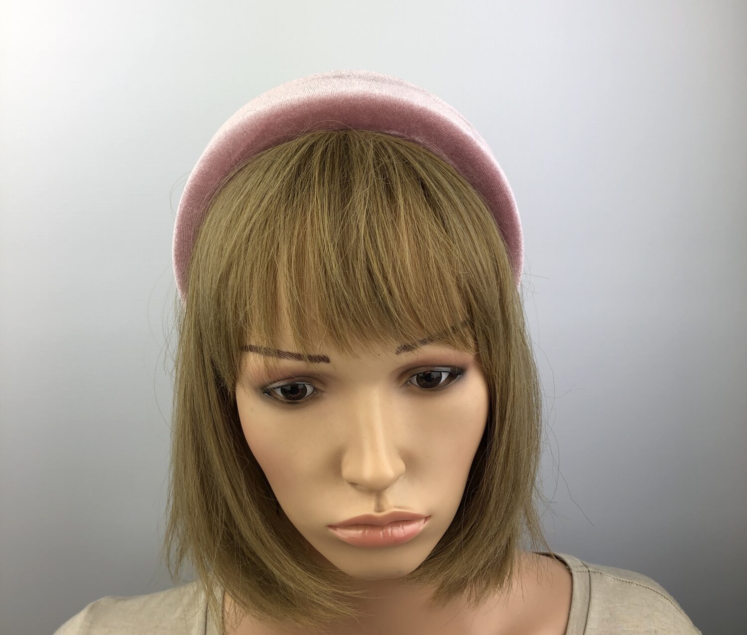 Blush Pink Velvet Padded Headband Hairband - Image 2