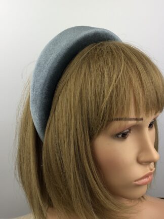 Grey Velvet Padded Headband Hairband