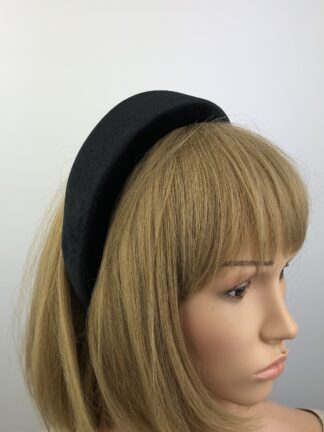 Black Velvet Padded Headband – Elegant Party Fascinator