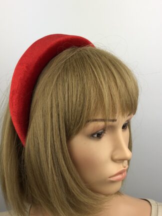 Elegant Red Velvet Padded Headband