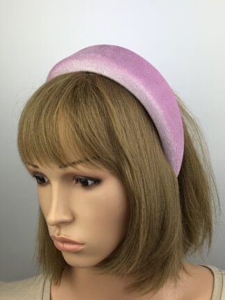 Lilac Velvet Padded Headband – Handmade Mauve Hairband for Weddings, Parties & Special Occasions