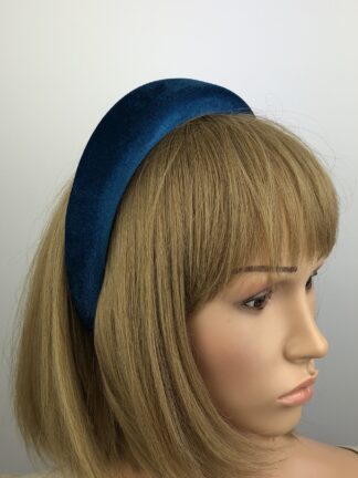 Teal Blue Velvet Padded Headband