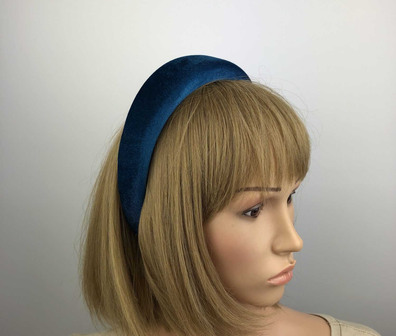 Teal Blue Velvet Padded Headband