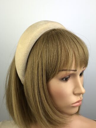 Cream Velvet Padded Headband
