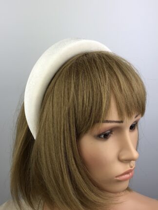 White Velvet Padded Headband