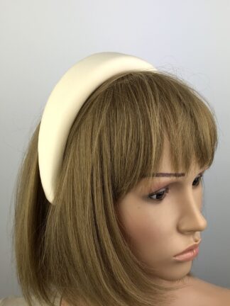 Ivory Cream Velvet Padded Headband