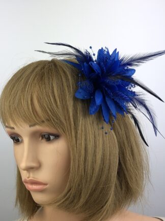Royal Blue Flower Hair Fascinator