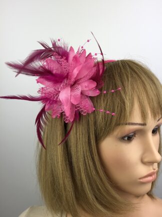 Fuchsia Pink Flower Hair Fascinator
