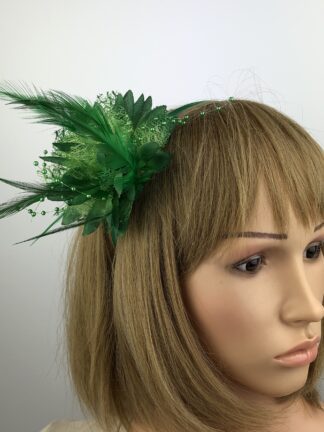 Green Flower Hair Fascinator