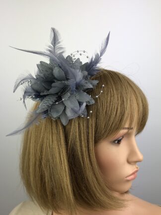 Grey Flower Hair Fascinator