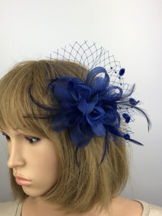 Blue Flower Corsage Fascinator