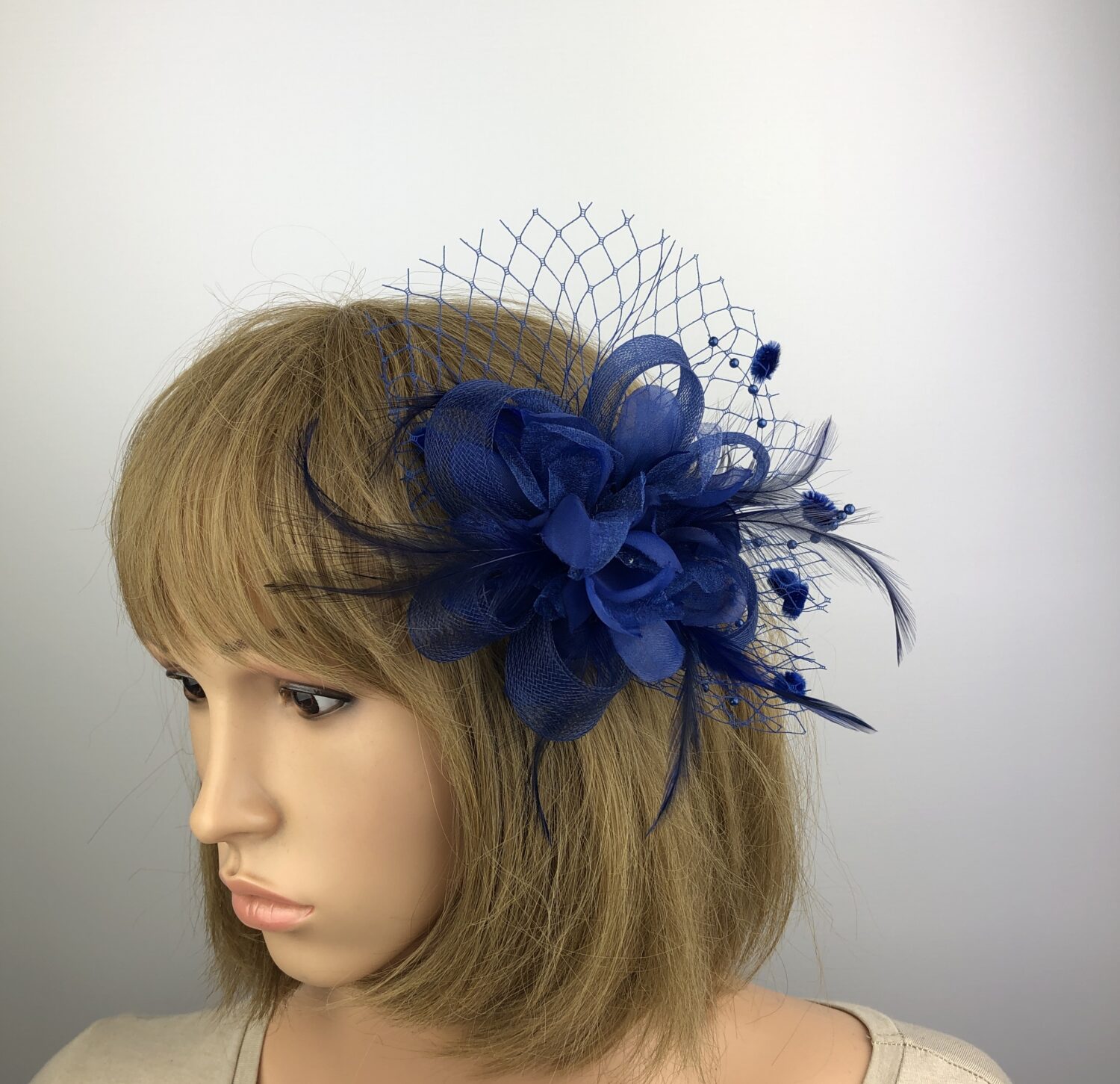 Blue Flower Corsage Fascinator