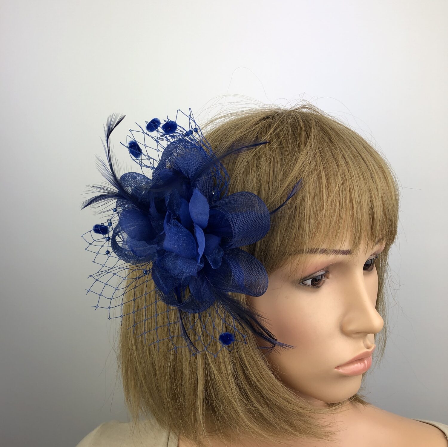 Blue Flower Corsage Fascinator - Image 2