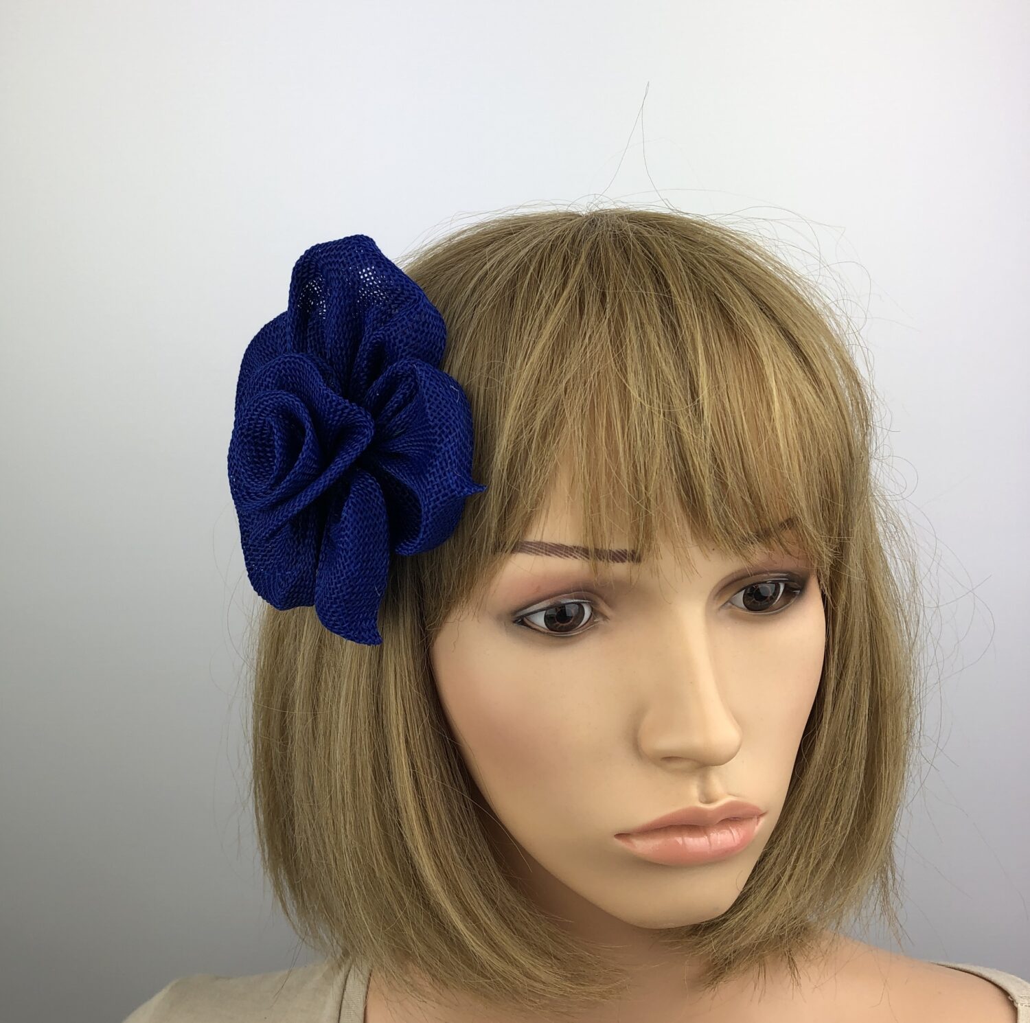 Royal Blue Fascinator - Flower - Image 3