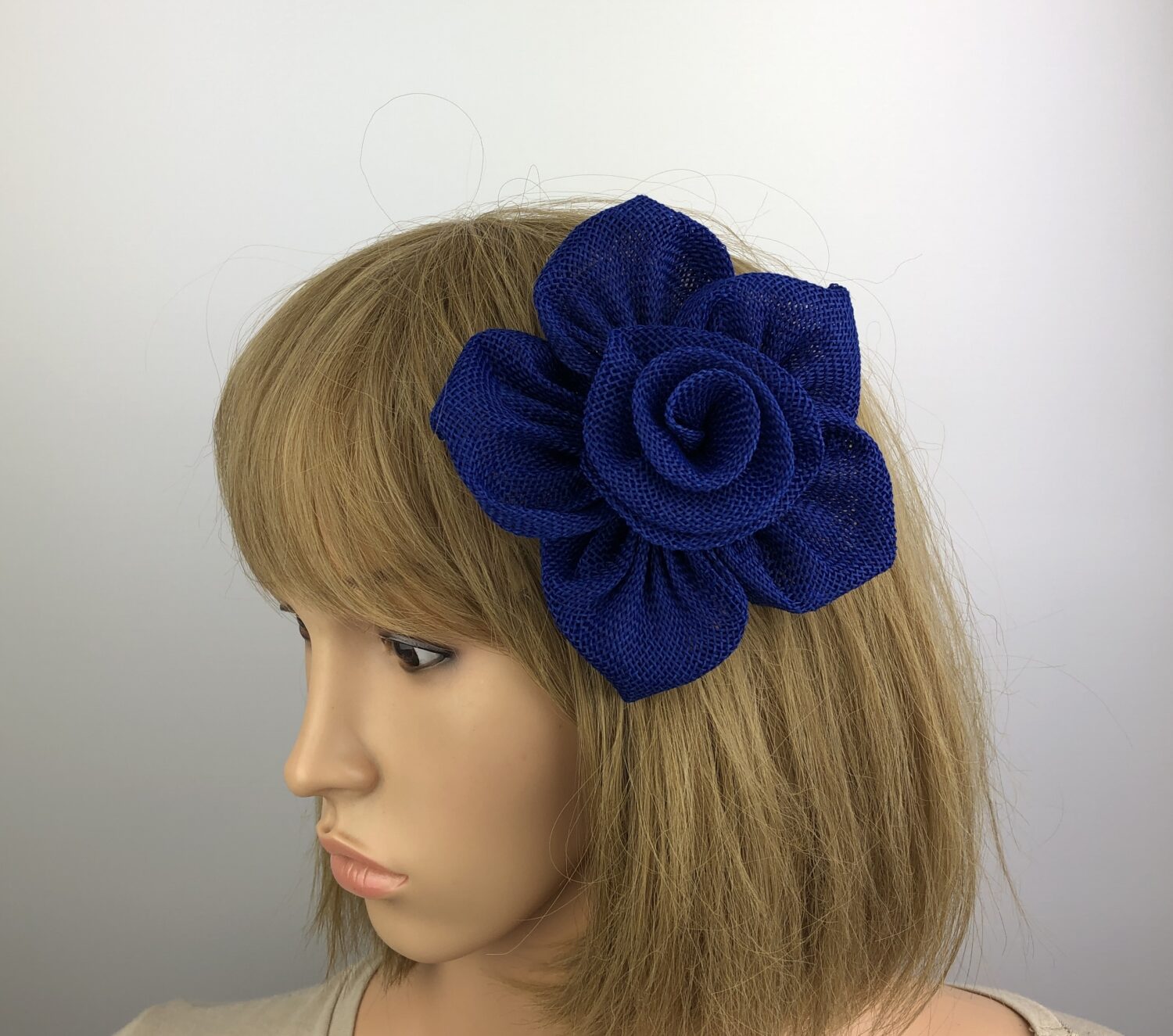 Royal Blue Fascinator - Flower - Image 2