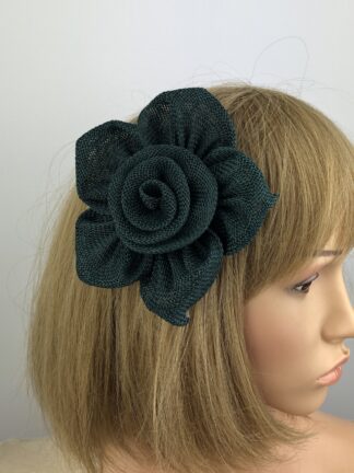 Dark Green Fascinator - Flower