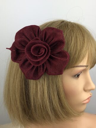 Handcrafted Burgundy Flower Fascinator
