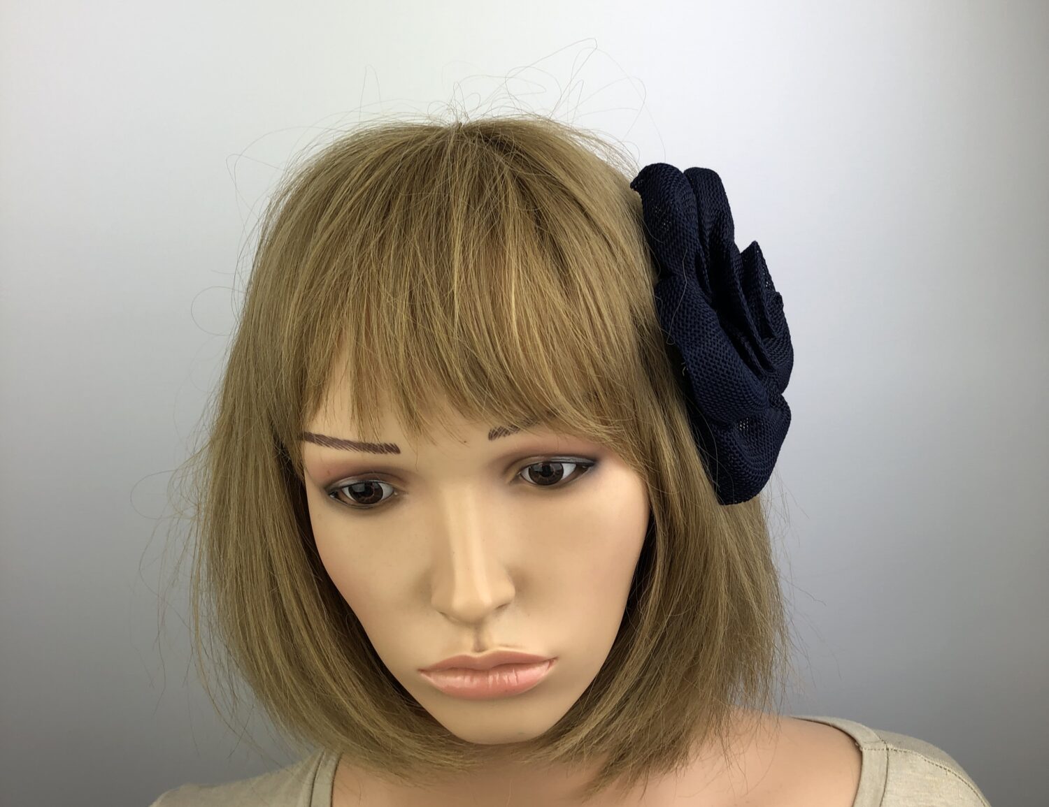 Navy Blue Fascinator - Flower - Image 3