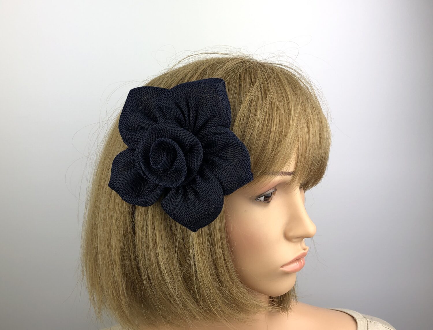 Navy Blue Fascinator - Flower