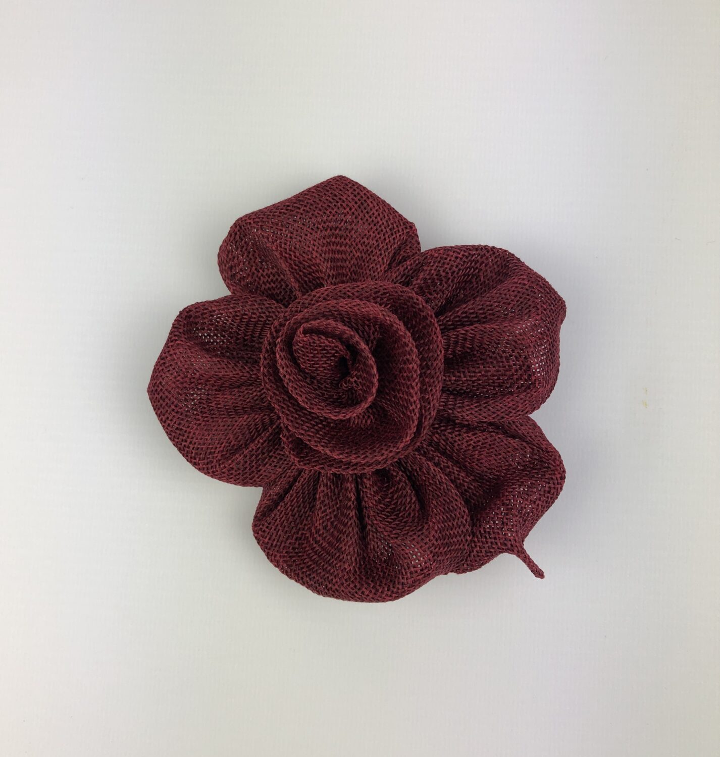 Handcrafted Burgundy Flower Fascinator - Image 4