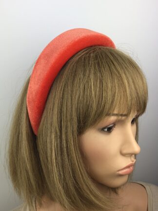 Orange Red Velvet Padded Headband