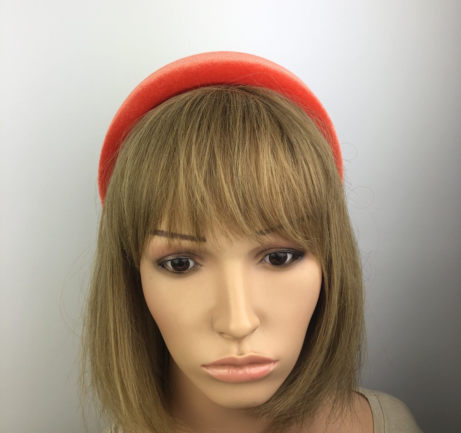 Orange Red Velvet Padded Headband - Image 3