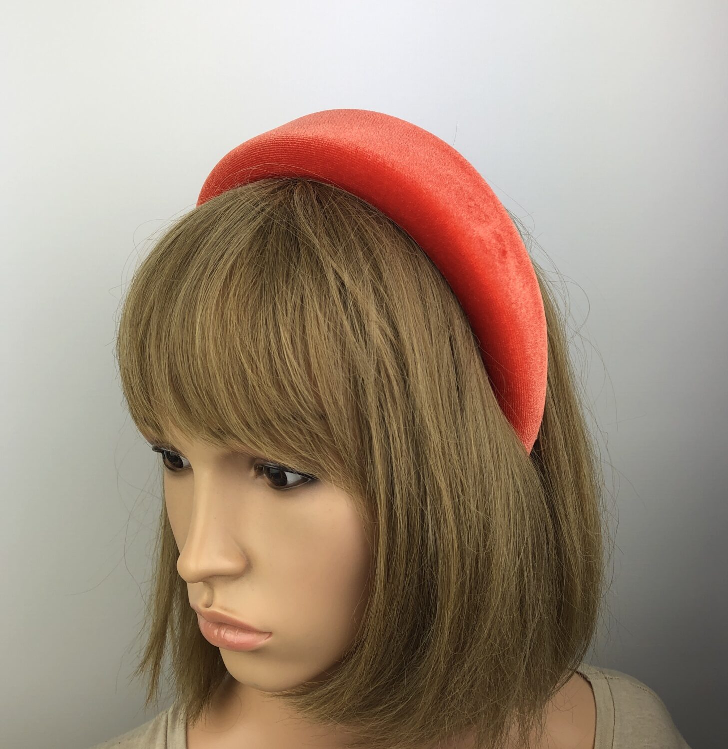 Orange Red Velvet Padded Headband - Image 2