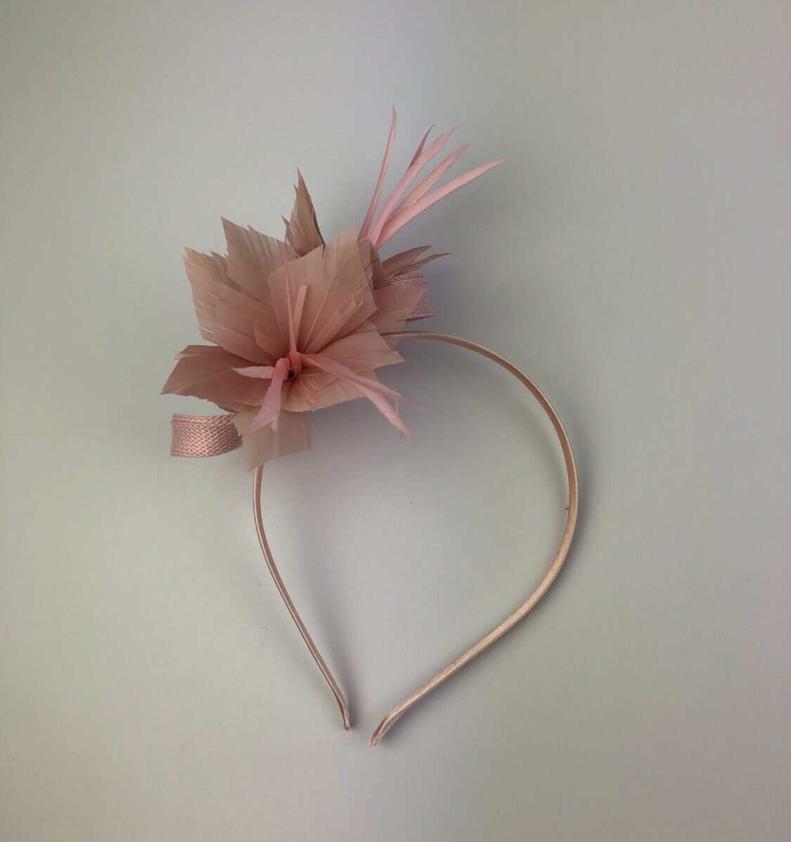 Light Pink Fascinator Pink Feather Flowers - Image 5
