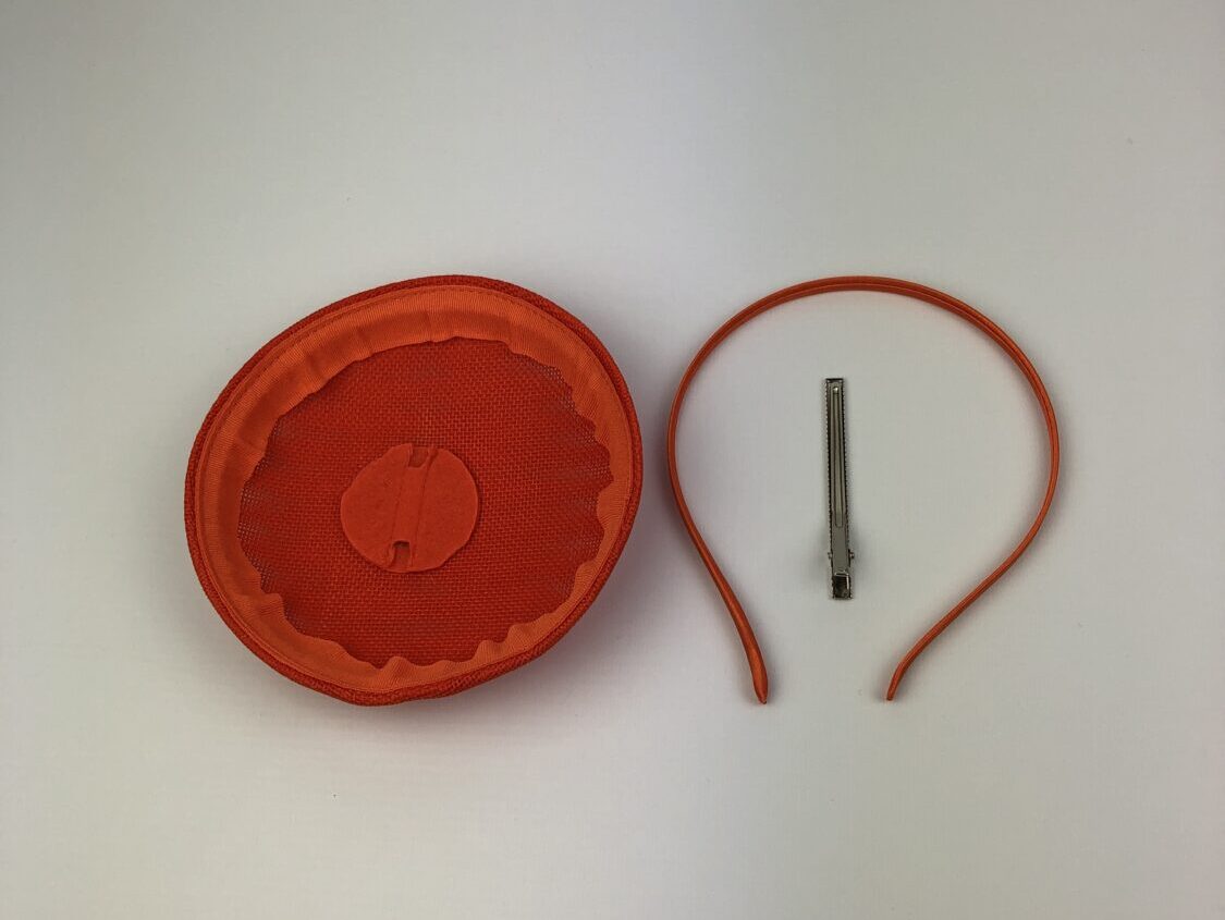 Orange Pillbox Fascinator Base Millinery Base - Image 2