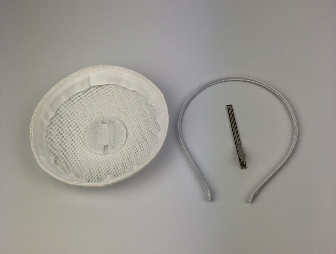 White Fascinator Base Pillbox Style Hat Millinery Base - Image 2