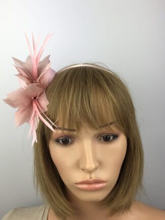 Light Pink Fascinator Pink Feather Flowers