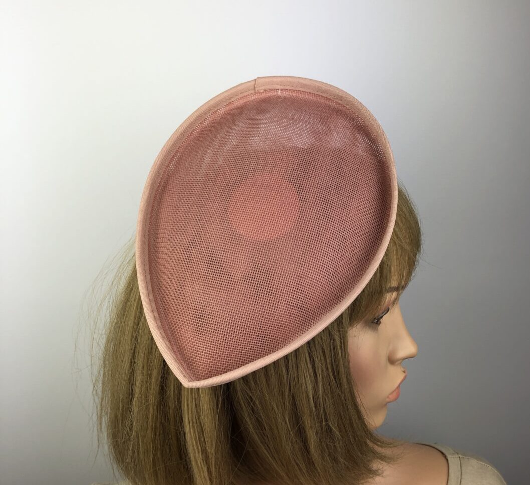 Blush Pink Fascinator Base Teardrop Shape Hat Millinery Base