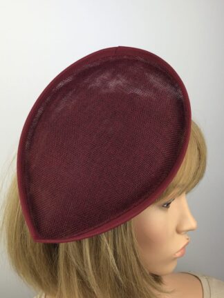 Burgundy Fascinator Base Teardrop Shape Hat Millinery Base
